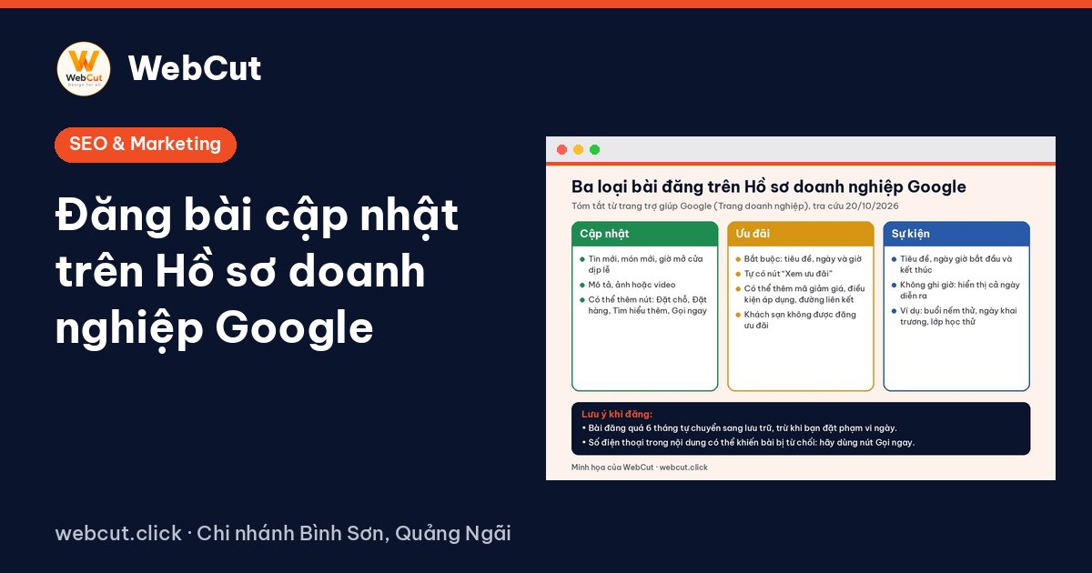 Đăng bài cập nhật trên Hồ sơ doanh nghiệp Google