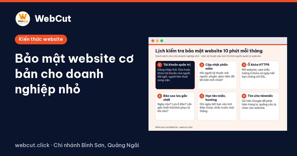 Bảo mật website cơ bản cho doanh nghiệp nhỏ