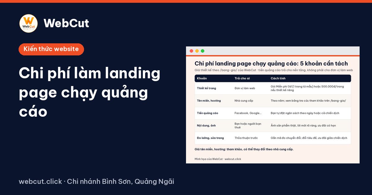 Chi phí làm landing page chạy quảng cáo