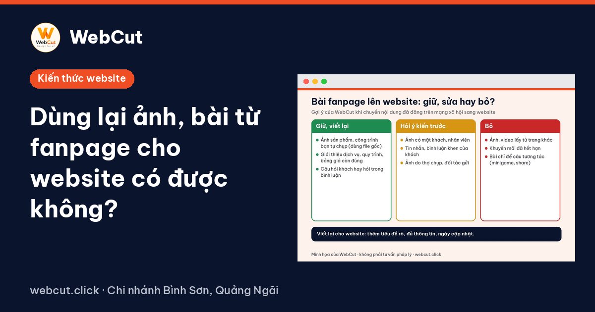 Dùng lại ảnh, bài từ fanpage cho website có được không?
