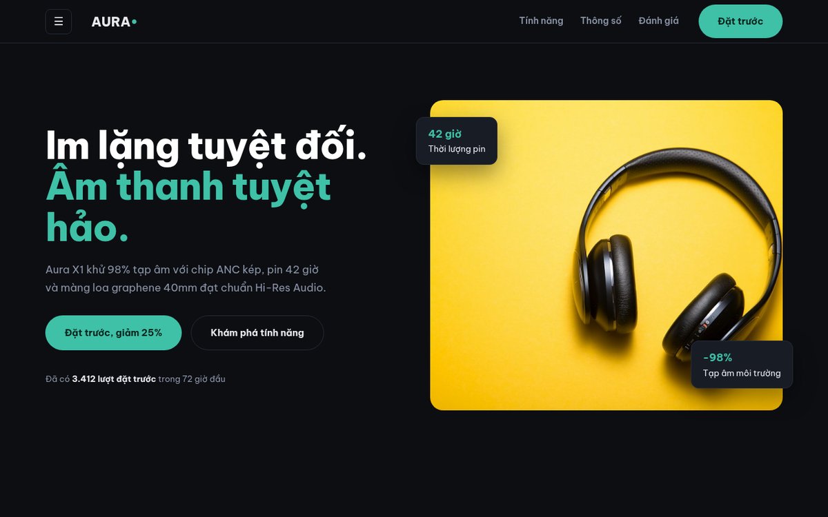 Backlink địa phương – ảnh chụp mẫu landing page bán hàng trong kho demo WebCut