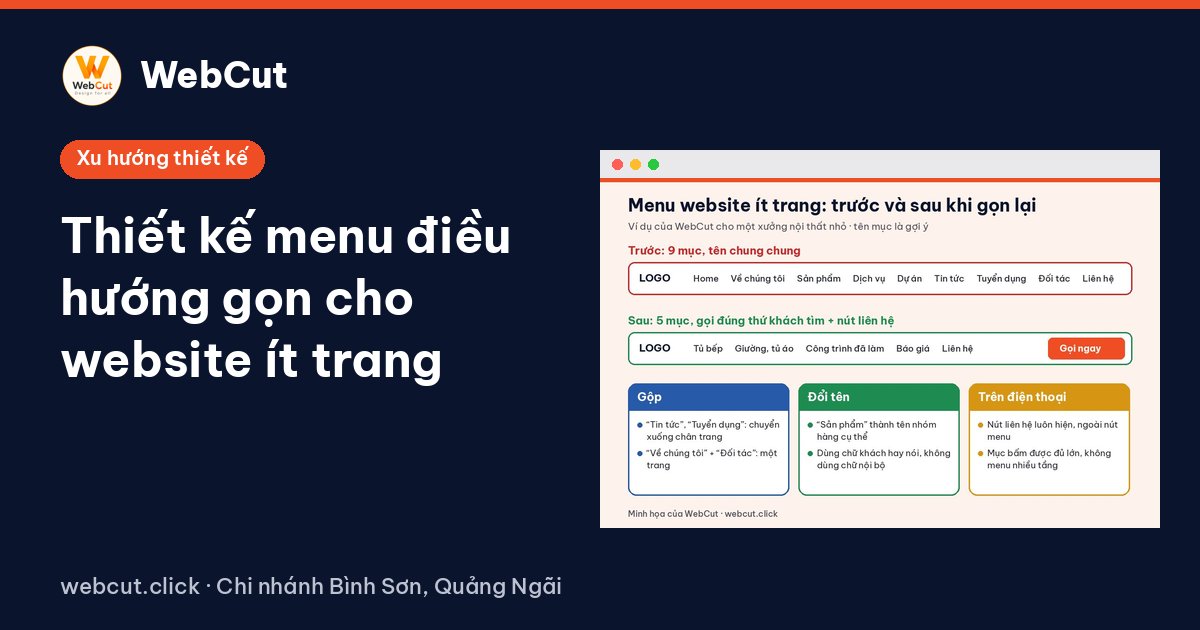 Thiết kế menu điều hướng gọn cho website ít trang