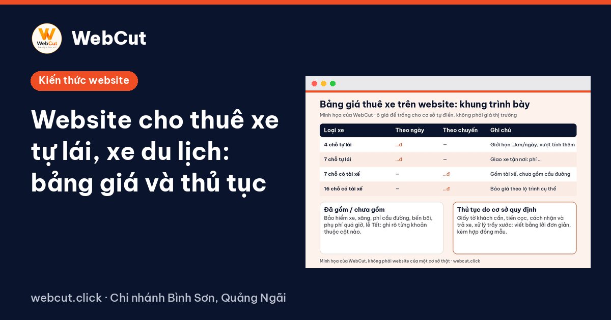 Website cho thuê xe tự lái, xe du lịch: bảng giá và thủ tục