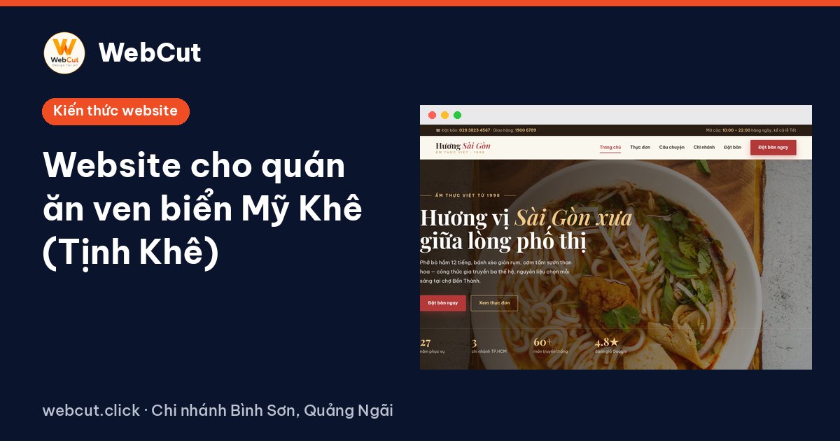 Website cho quán ăn ven biển Mỹ Khê (Tịnh Khê)