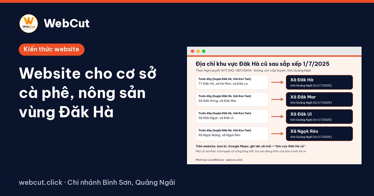 Website cho cơ sở cà phê, nông sản vùng Đăk Hà