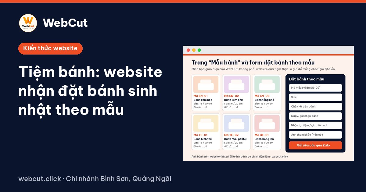 Tiệm bánh: website nhận đặt bánh sinh nhật theo mẫu